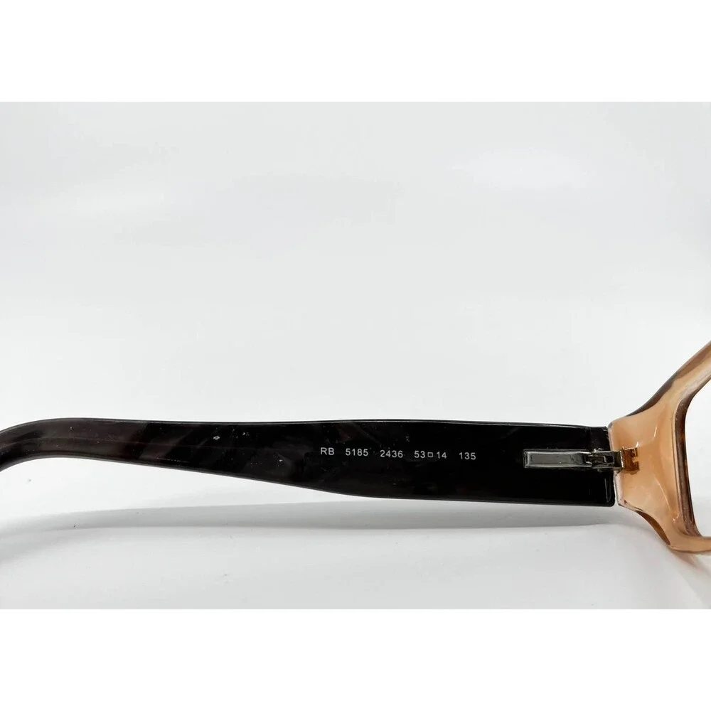 Ray-Ban RB5185 2436 Eyeglasses Frames Rectangular Brown Marble 53-14-135 2029